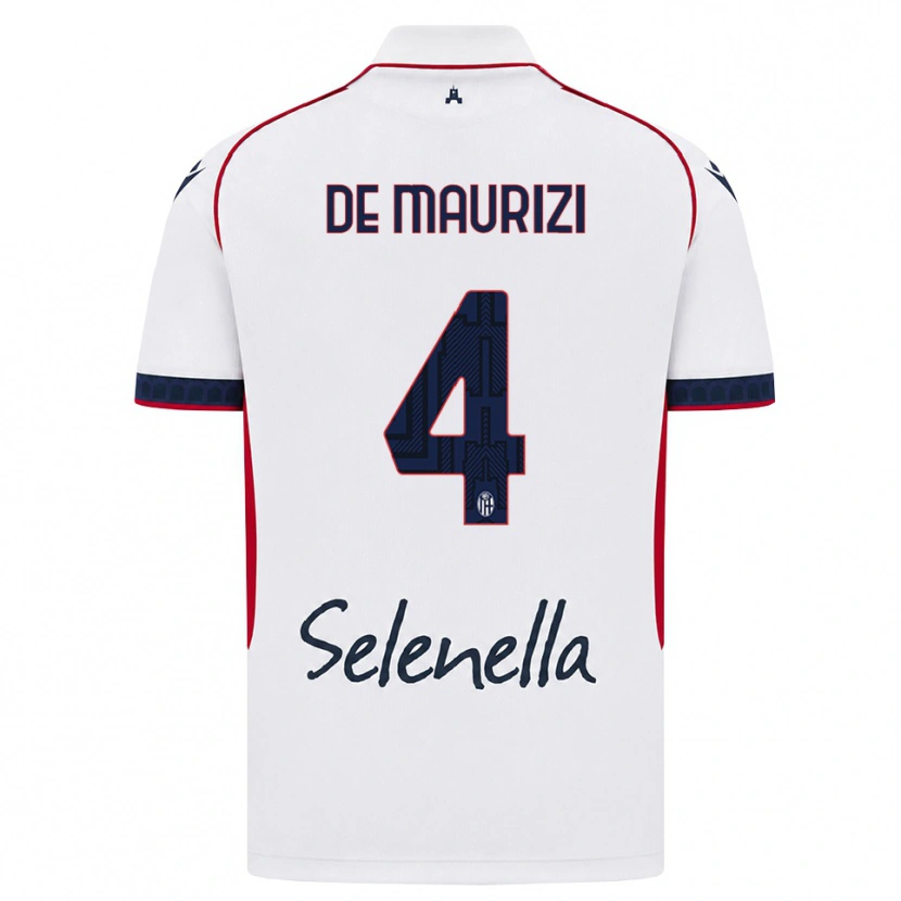 Danxen Kinderen Alessandro De Maurizi #4 Wit Rood Koninklijk Blauw Uitshirt Uittenue 2026/27 T-Shirt België