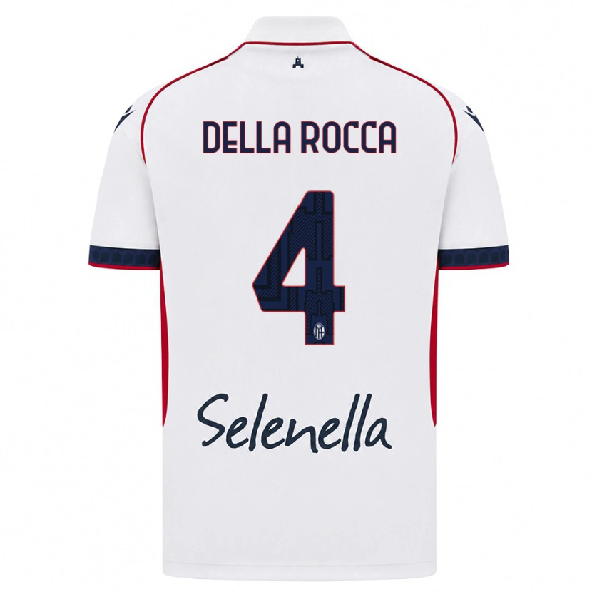 Danxen Kinderen Manuel Della Rocca #4 Wit Rood Koninklijk Blauw Uitshirt Uittenue 2026/27 T-Shirt België