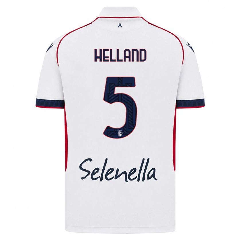 Danxen Kinderen Eivind Helland #5 Wit Rood Koninklijk Blauw Uitshirt Uittenue 2026/27 T-Shirt België