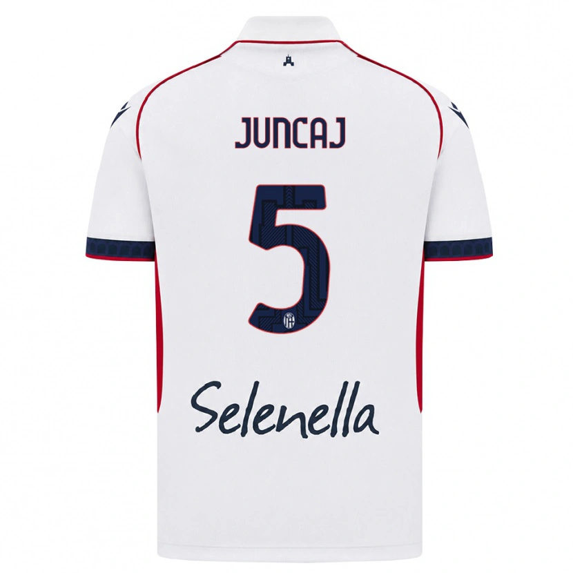 Danxen Kinderen Flavio Juncaj #5 Wit Rood Koninklijk Blauw Uitshirt Uittenue 2026/27 T-Shirt België