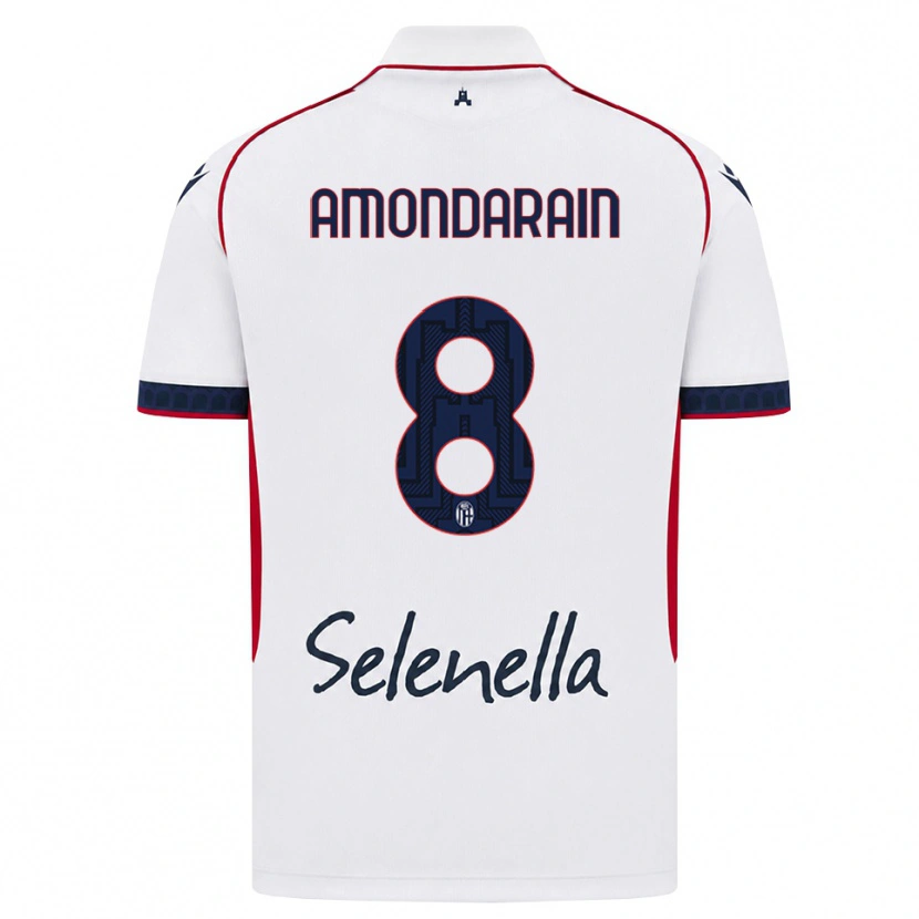 Danxen Kinderen Mikel Amondarain #8 Wit Rood Koninklijk Blauw Uitshirt Uittenue 2026/27 T-Shirt België