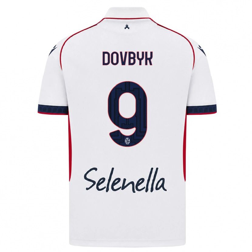 Danxen Kinderen Artem Dovbyk #9 Wit Rood Koninklijk Blauw Uitshirt Uittenue 2026/27 T-Shirt België