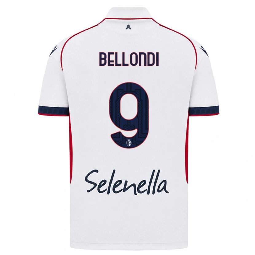 Danxen Kinderen Nicolò Bellondi #9 Wit Rood Koninklijk Blauw Uitshirt Uittenue 2026/27 T-Shirt België