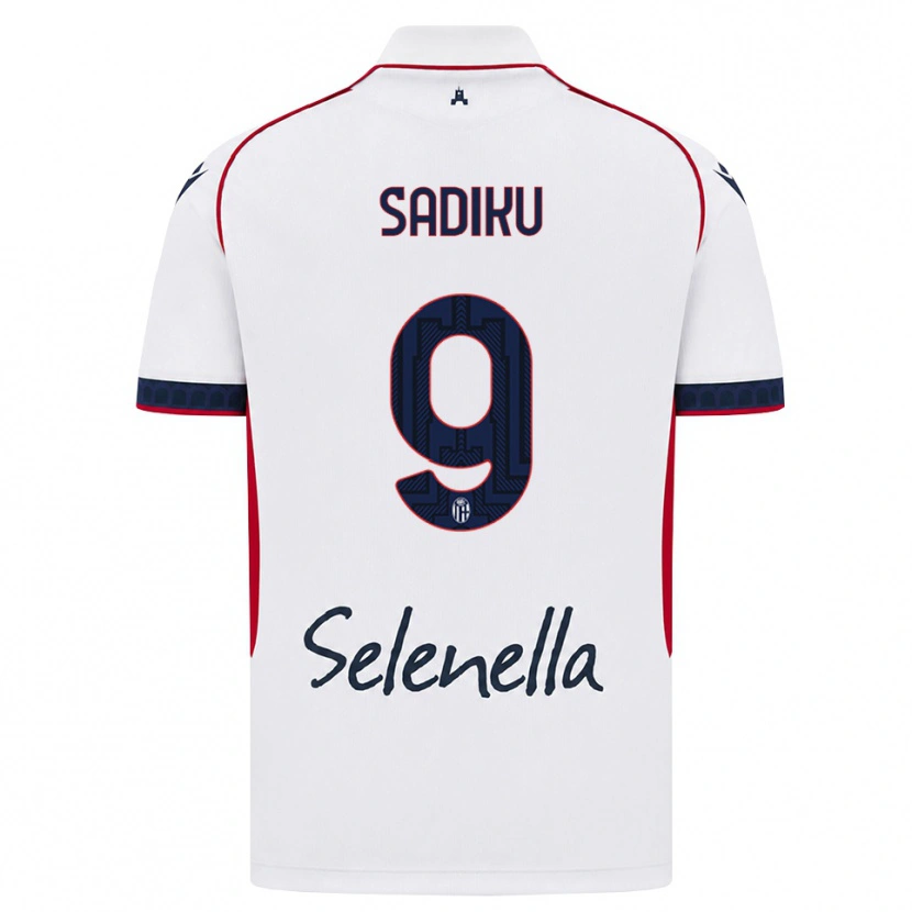 Danxen Kinderen Bamir Sadiku #9 Wit Rood Koninklijk Blauw Uitshirt Uittenue 2026/27 T-Shirt België