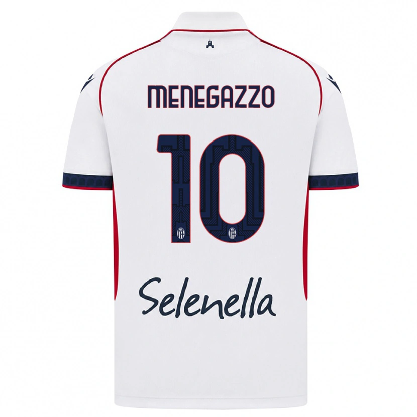 Danxen Kinderen Lorenzo Menegazzo #10 Wit Rood Koninklijk Blauw Uitshirt Uittenue 2026/27 T-Shirt België