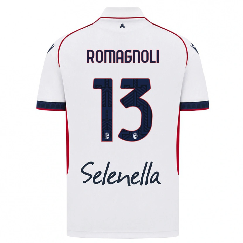 Danxen Kinderen Andrea Romagnoli #13 Wit Rood Koninklijk Blauw Uitshirt Uittenue 2026/27 T-Shirt België