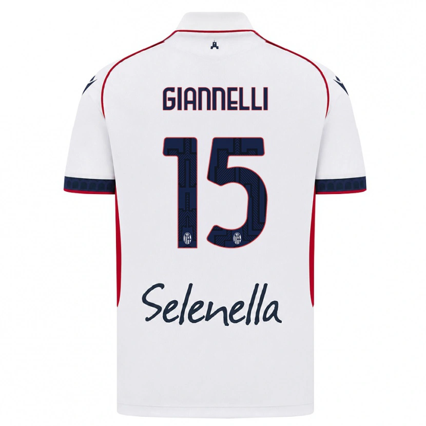 Danxen Kinderen Davide Giannelli #15 Wit Rood Koninklijk Blauw Uitshirt Uittenue 2026/27 T-Shirt België