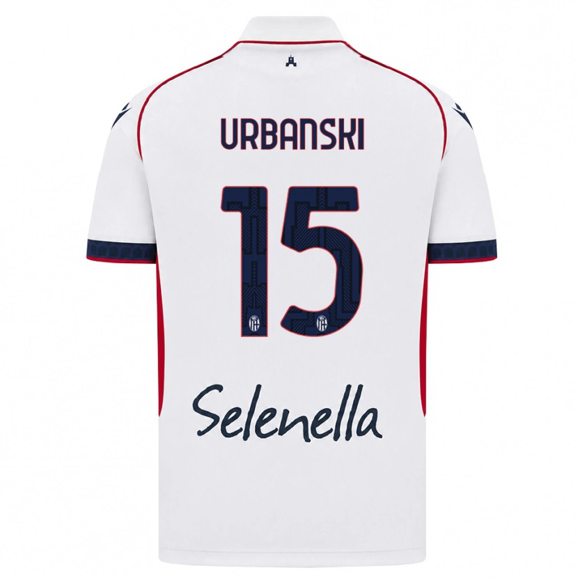 Danxen Kinderen Dominik Urbanski #15 Wit Rood Koninklijk Blauw Uitshirt Uittenue 2026/27 T-Shirt België