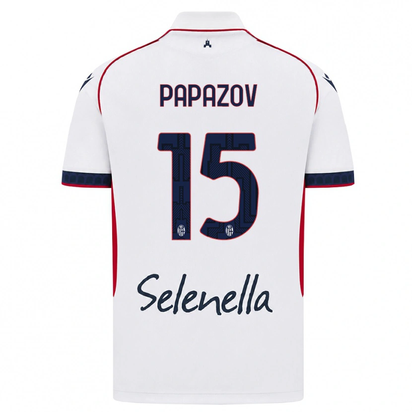 Danxen Kinderen Dimitar Papazov #15 Wit Rood Koninklijk Blauw Uitshirt Uittenue 2026/27 T-Shirt België