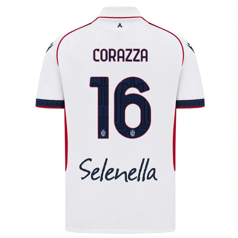 Danxen Kinderen Tommaso Corazza #16 Wit Rood Koninklijk Blauw Uitshirt Uittenue 2026/27 T-Shirt België