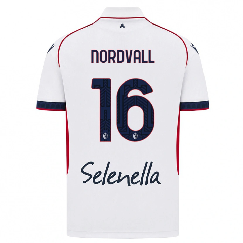 Danxen Kinderen Ossian Nordvall #16 Wit Rood Koninklijk Blauw Uitshirt Uittenue 2026/27 T-Shirt België