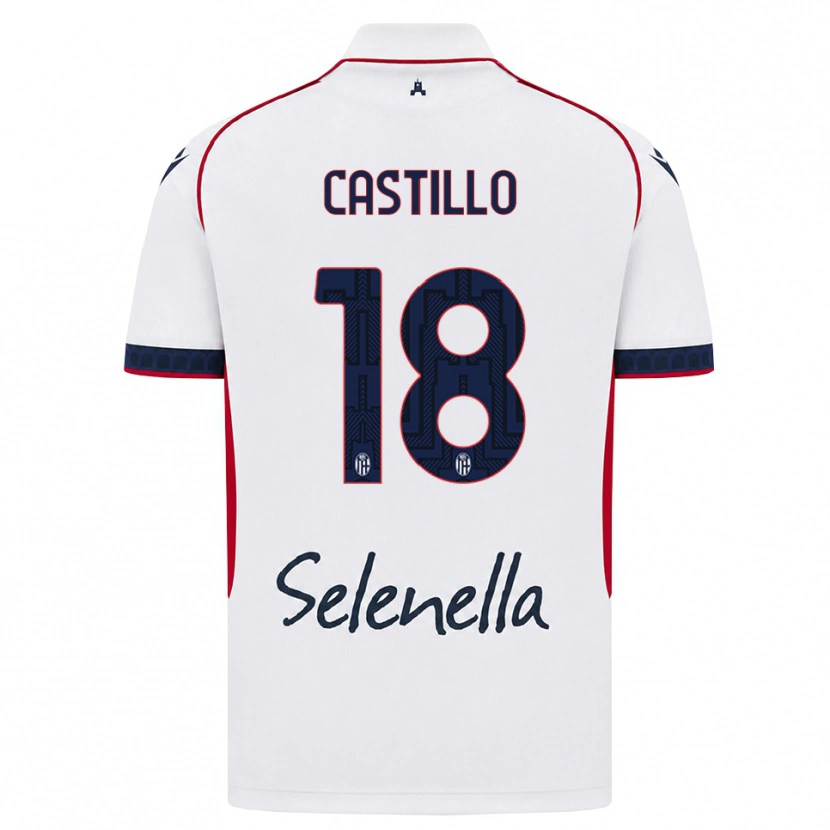 Danxen Kinderen Tomas Castillo #18 Wit Rood Koninklijk Blauw Uitshirt Uittenue 2026/27 T-Shirt België