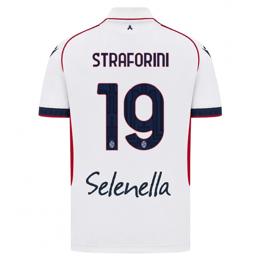 Danxen Kinderen Rino Straforini #19 Wit Rood Koninklijk Blauw Uitshirt Uittenue 2026/27 T-Shirt België