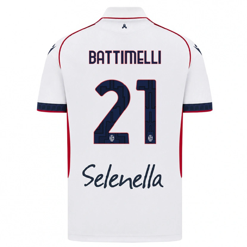 Danxen Kinderen Giuseppe Battimelli #21 Wit Rood Koninklijk Blauw Uitshirt Uittenue 2026/27 T-Shirt België