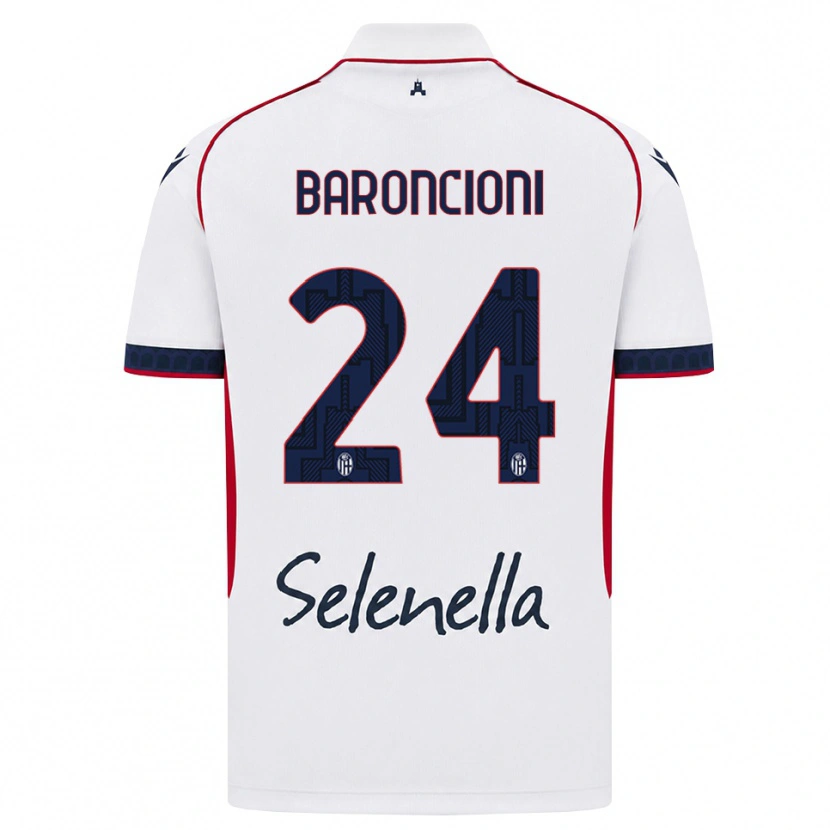 Danxen Kinderen Davide Baroncioni #24 Wit Rood Koninklijk Blauw Uitshirt Uittenue 2026/27 T-Shirt België