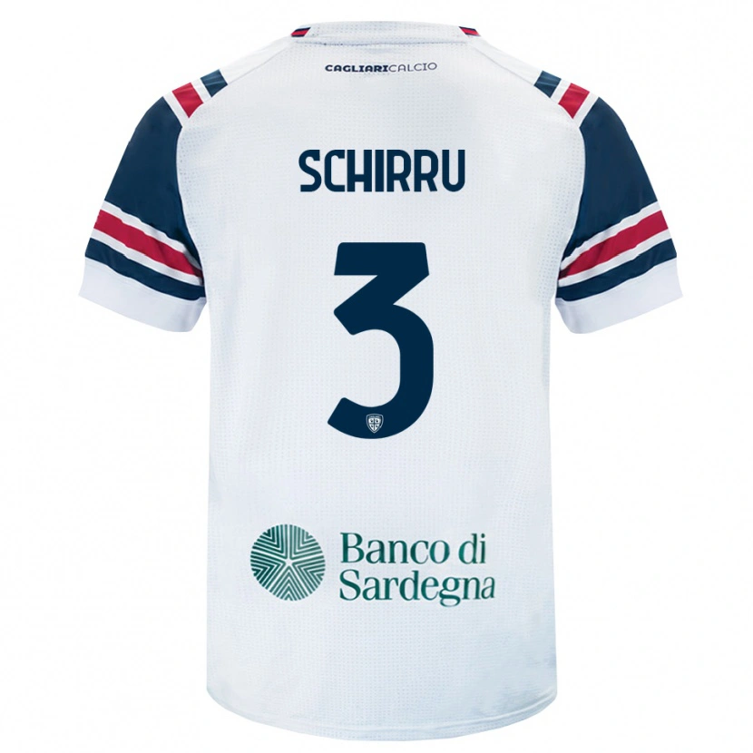 Danxen Kinderen Andrea Schirru #3 Wit Rood Groen Uitshirt Uittenue 2026/27 T-Shirt België