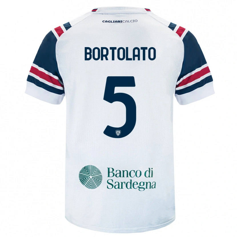Danxen Kinderen Filippo Bortolato #5 Wit Rood Groen Uitshirt Uittenue 2026/27 T-Shirt België