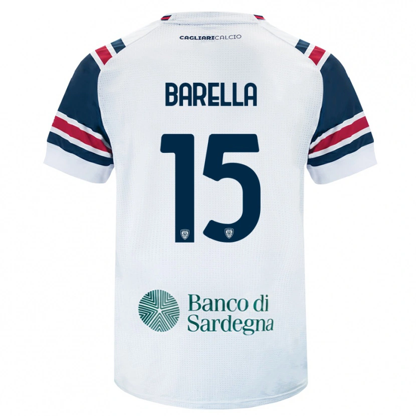 Danxen Kinderen Elia Barella #15 Wit Rood Groen Uitshirt Uittenue 2026/27 T-Shirt België