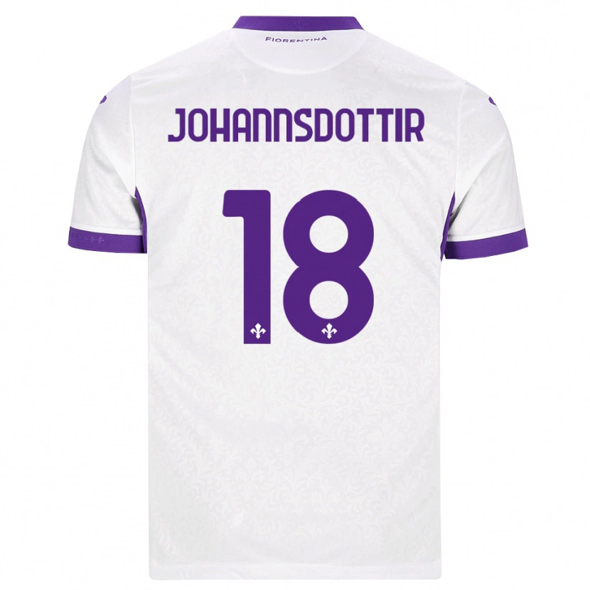 Danxen Kinderen Alexandra Johannsdottir #18 Wit Paars Uitshirt Uittenue 2026/27 T-Shirt België