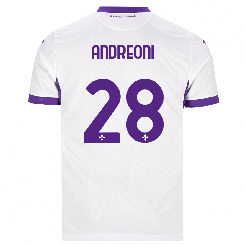 Danxen Kinderen Caterina Andreoni #28 Wit Paars Uitshirt Uittenue 2026/27 T-Shirt België