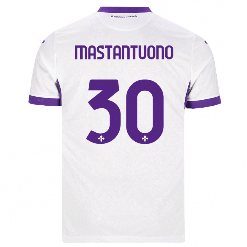 Danxen Kinderen Franco Mastantuono #30 Wit Paars Uitshirt Uittenue 2026/27 T-Shirt België
