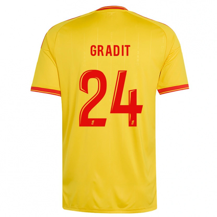 Danxen Heren Jonathan Gradit #24 Goud Oranje Rood Thuisshirt Thuistenue 2026/27 T-Shirt België