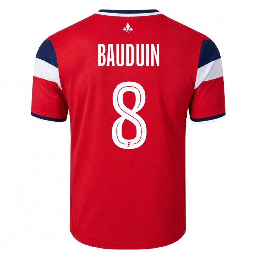 Danxen Heren Justine Bauduin #8 Rood Wit Koninklijk Blauw Thuisshirt Thuistenue 2026/27 T-Shirt België
