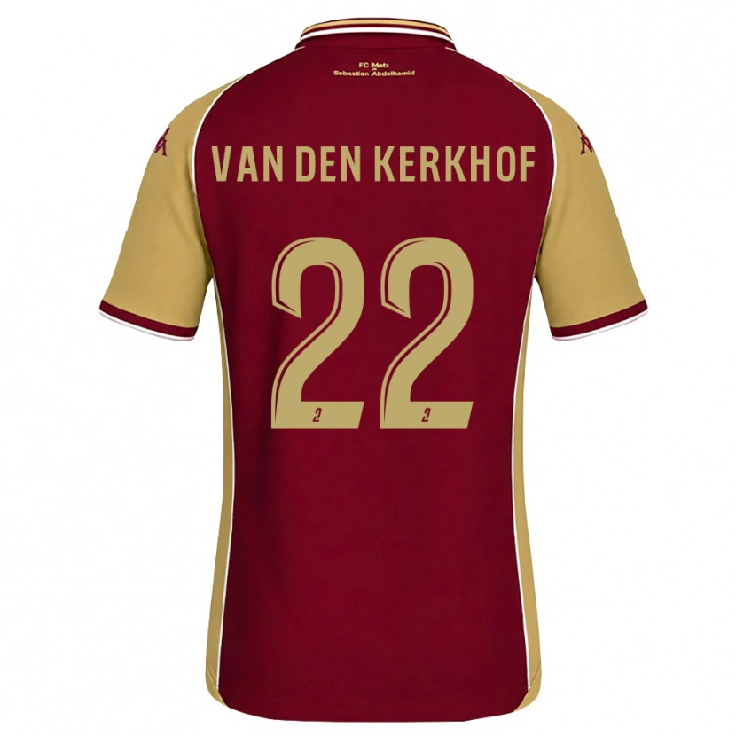Danxen Heren Kevin Van Den Kerkhof #22 Goudenrood Donkerrood Thuisshirt Thuistenue 2026/27 T-Shirt België