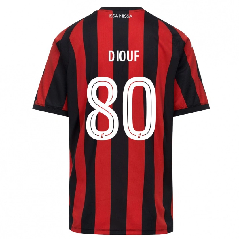 Danxen Heren Yehvann Diouf #80 Rood Zwart Wit Thuisshirt Thuistenue 2026/27 T-Shirt België