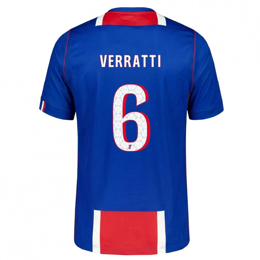 Danxen Heren Marco Verratti #6 Rood Wit Blauw Thuisshirt Thuistenue 2026/27 T-Shirt België