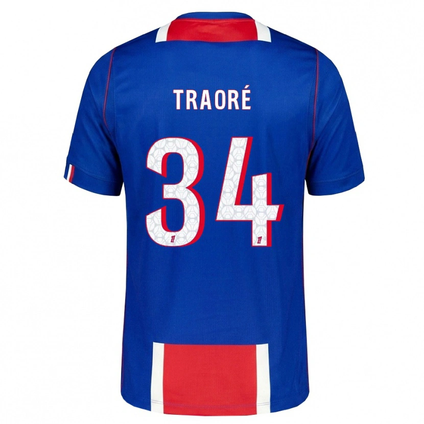 Danxen Heren Naolia Traoré #34 Rood Wit Blauw Thuisshirt Thuistenue 2026/27 T-Shirt België