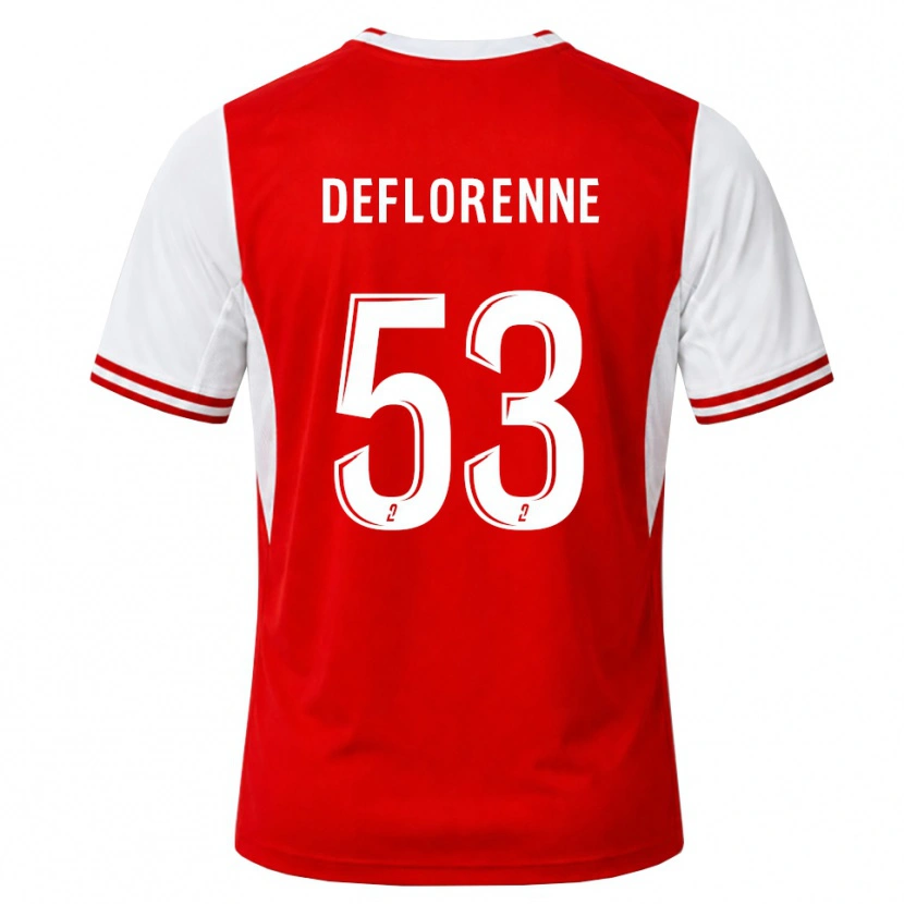 Danxen Heren Théo Deflorenne #53 Rood Wit Thuisshirt Thuistenue 2026/27 T-Shirt België