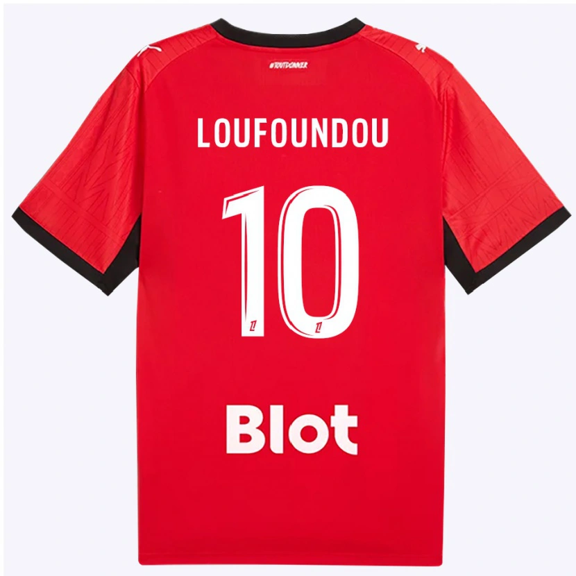 Danxen Heren Noah Loufoundou #10 Rood Zwart Wit Thuisshirt Thuistenue 2026/27 T-Shirt België