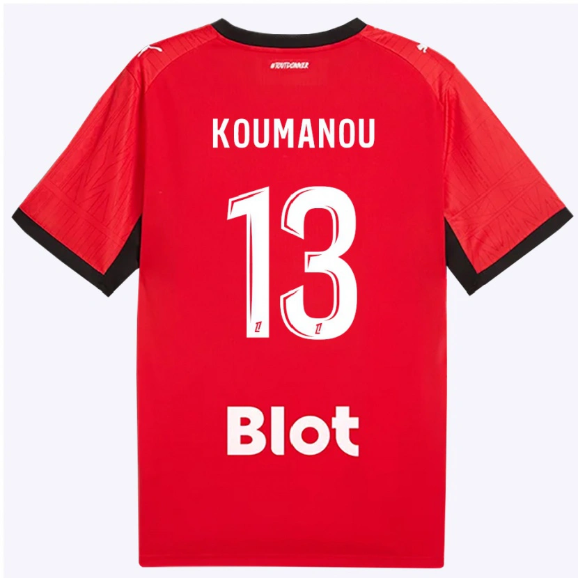 Danxen Heren Noa Koumanou #13 Rood Zwart Wit Thuisshirt Thuistenue 2026/27 T-Shirt België
