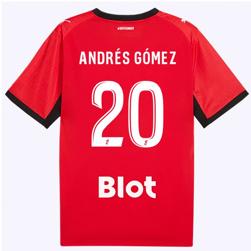 Danxen Heren Carlos Andrés Gómez #20 Rood Zwart Wit Thuisshirt Thuistenue 2026/27 T-Shirt België