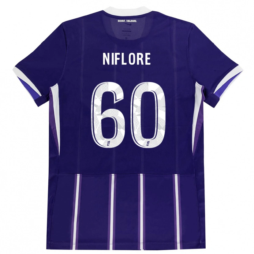 Danxen Heren Mathys Niflore #60 Paars Wit Thuisshirt Thuistenue 2026/27 T-Shirt België