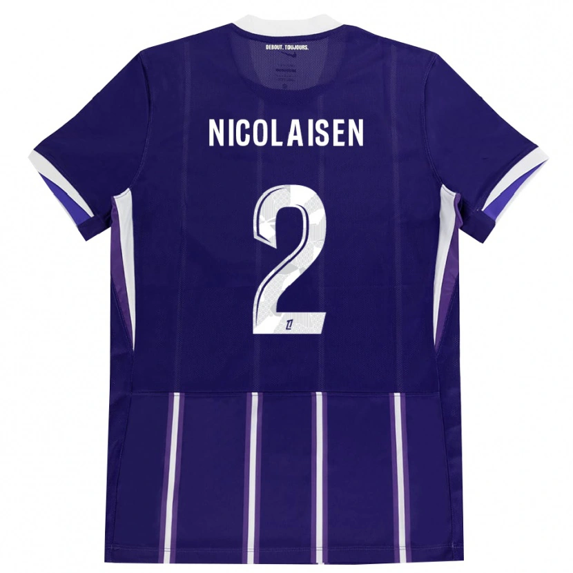 Danxen Heren Rasmus Nicolaisen #2 Paars Wit Thuisshirt Thuistenue 2026/27 T-Shirt België