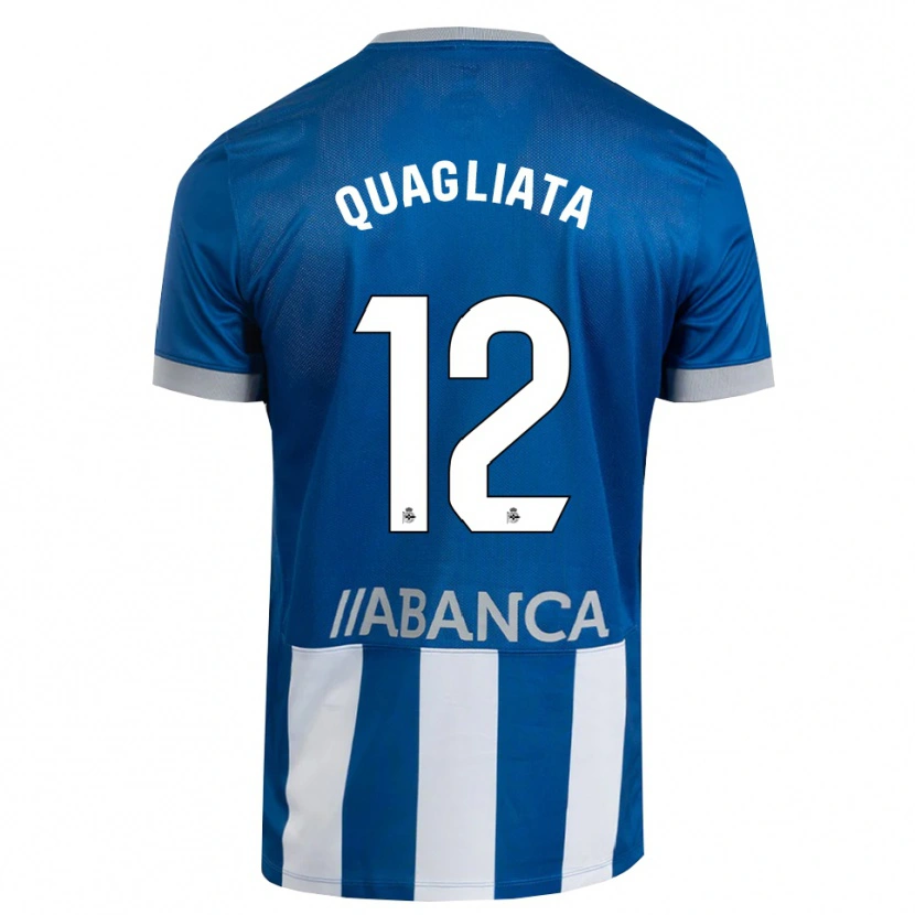 Danxen Heren Giacomo Quagliata #12 Blauw Grijs Wit Thuisshirt Thuistenue 2026/27 T-Shirt België