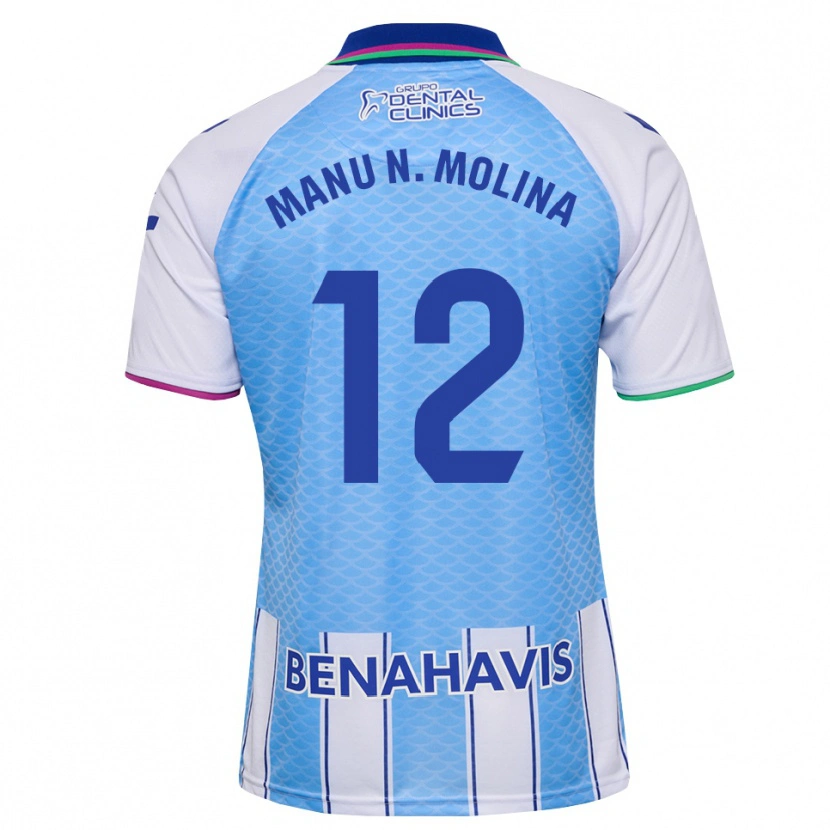 Danxen Heren Manu Molina #12 Diep Hemelsblauw Wit Thuisshirt Thuistenue 2026/27 T-Shirt België