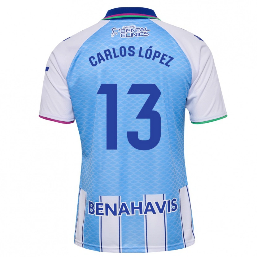 Danxen Heren Carlos López #13 Diep Hemelsblauw Wit Thuisshirt Thuistenue 2026/27 T-Shirt België