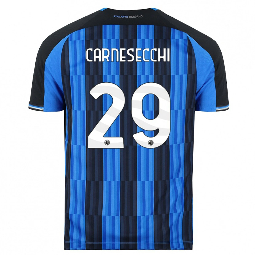 Danxen Heren Marco Carnesecchi #29 Blauw Zwart Rood Thuisshirt Thuistenue 2026/27 T-Shirt België