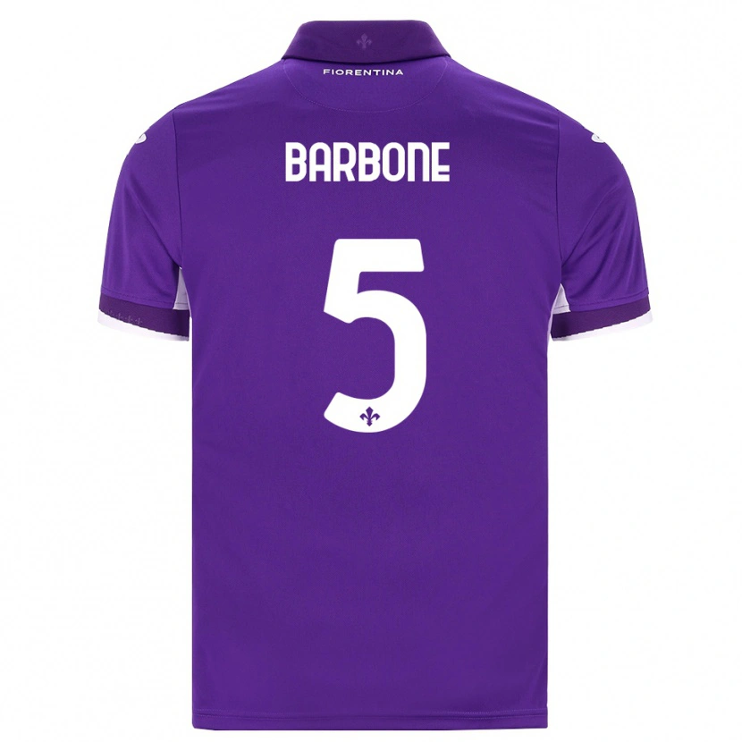Danxen Heren Mattia Barbone #5 Paars Wit Roze Thuisshirt Thuistenue 2026/27 T-Shirt België