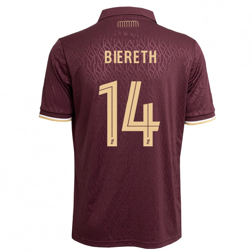 Danxen Heren Mika Biereth #14 Maroon Zandbruin Uitshirt Uittenue 2026/27 T-Shirt België