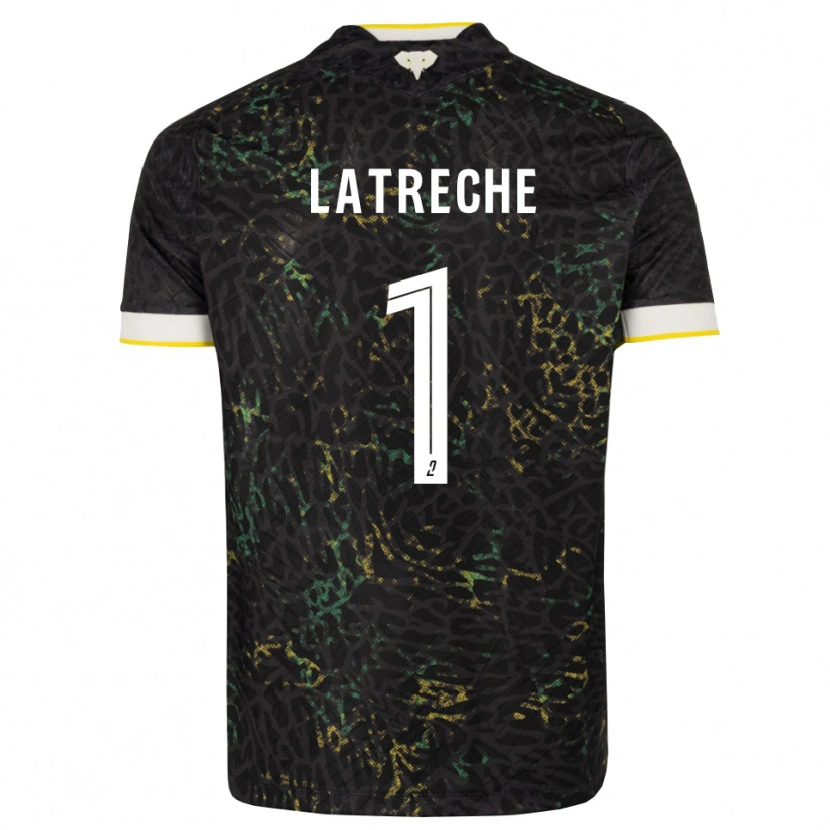Danxen Heren Yanis Latreche #1 Zwart Wit Geel Uitshirt Uittenue 2026/27 T-Shirt België