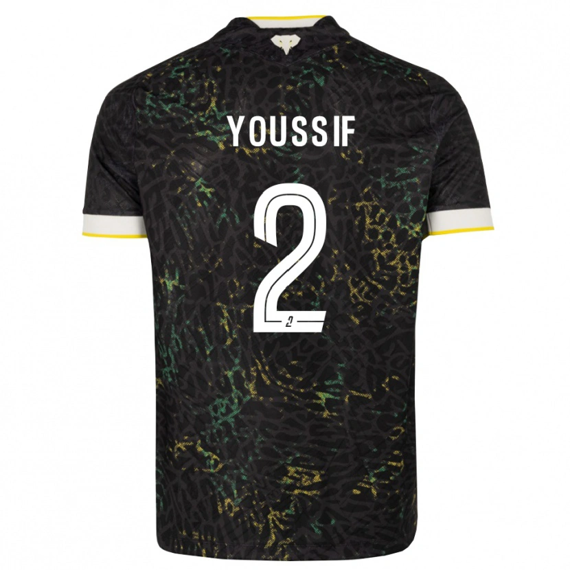 Danxen Heren Ali Youssif #2 Zwart Wit Geel Uitshirt Uittenue 2026/27 T-Shirt België