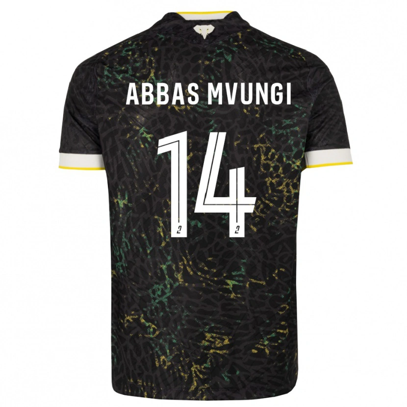 Danxen Heren Omar Abbas Mvungi #14 Zwart Wit Geel Uitshirt Uittenue 2026/27 T-Shirt België