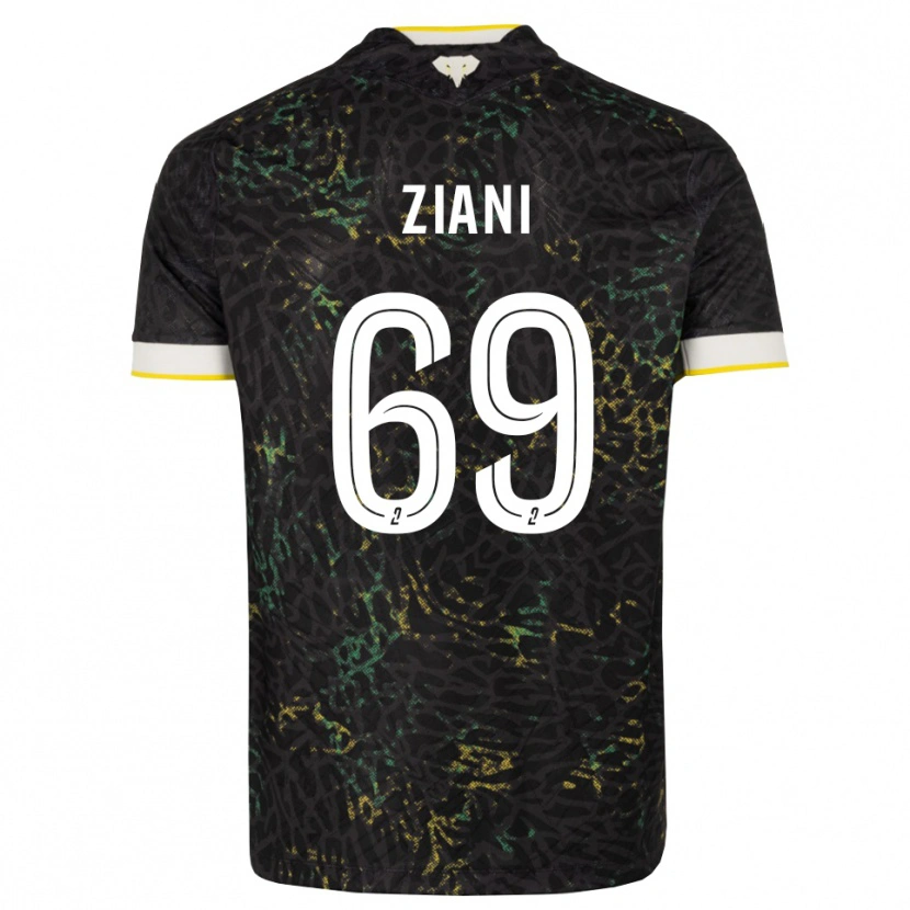Danxen Heren Sacha Ziani #69 Zwart Wit Geel Uitshirt Uittenue 2026/27 T-Shirt België