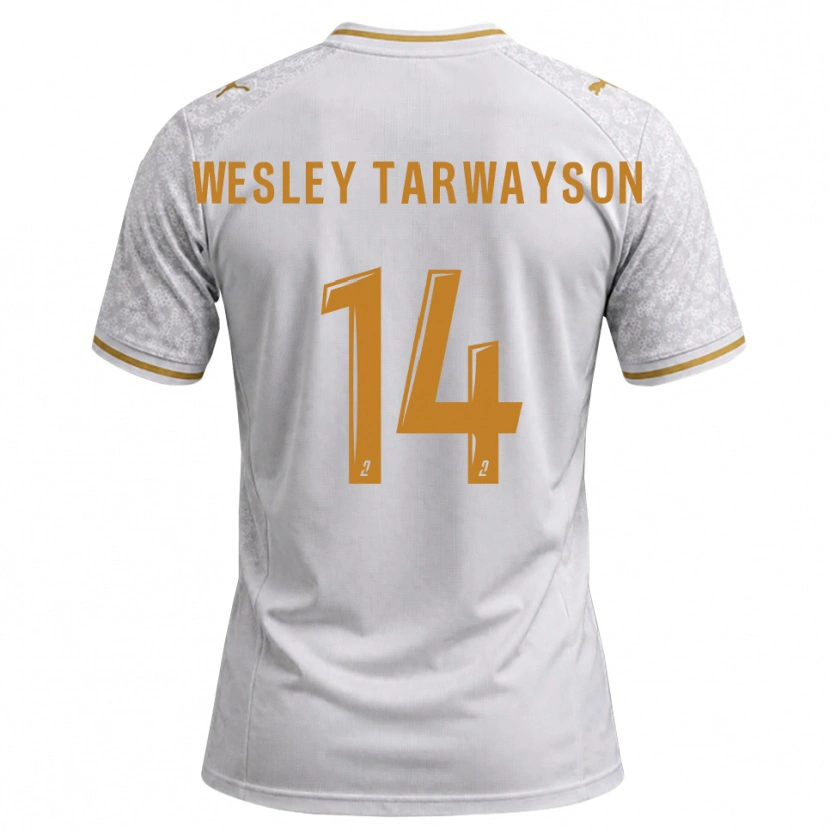 Danxen Heren James Wesley Tarwayson #14 Wit Grijs Goudenrood Uitshirt Uittenue 2026/27 T-Shirt België