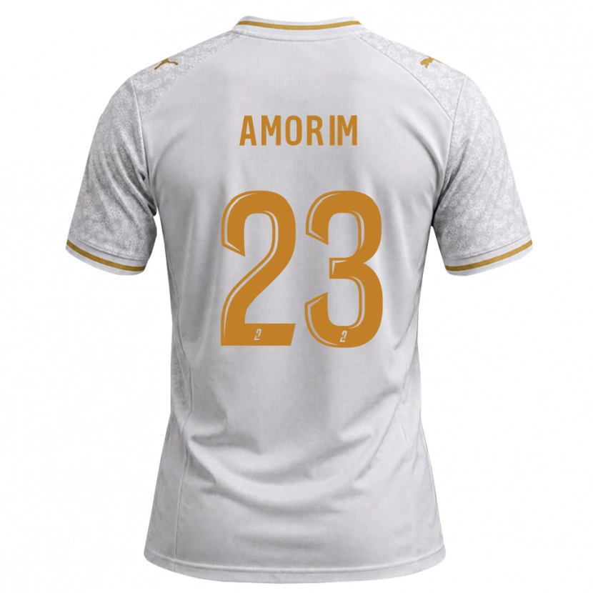 Danxen Heren Théo Amorim #23 Wit Grijs Goudenrood Uitshirt Uittenue 2026/27 T-Shirt België
