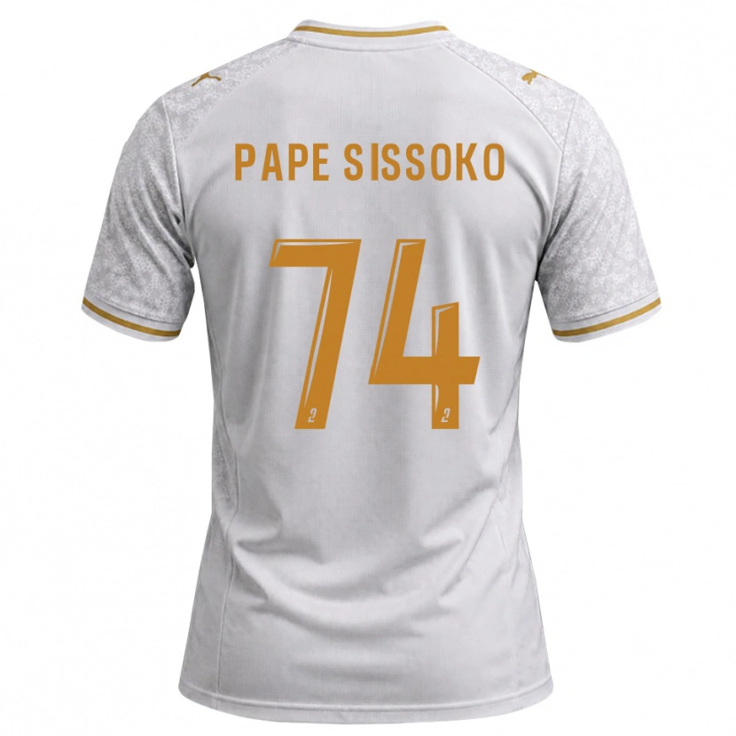 Danxen Heren Niama Pape Sissoko #74 Wit Grijs Goudenrood Uitshirt Uittenue 2026/27 T-Shirt België
